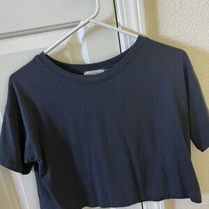 Boutique Dark Gray Crop Top
